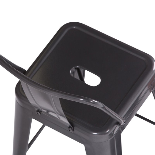 Pemberly Row Contemporary 24" Metal Counter Stool in Gray