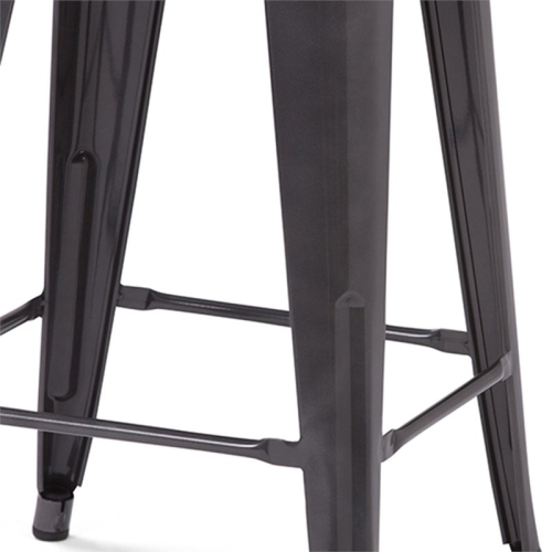 Pemberly Row Contemporary 24" Metal Counter Stool in Gray