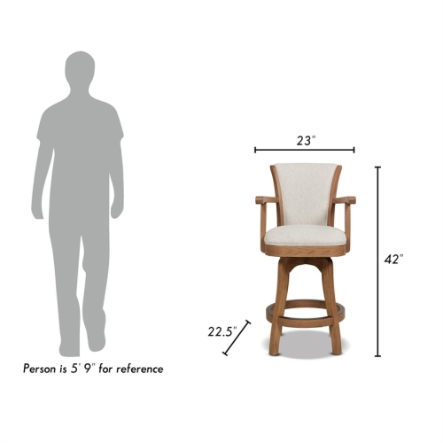 Williams 27 Swivel Counter Height Bar Stool White Pepper