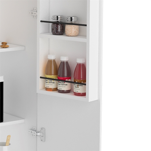 Pemberly Row Transitional White Modern Wood Pantry Cabinet