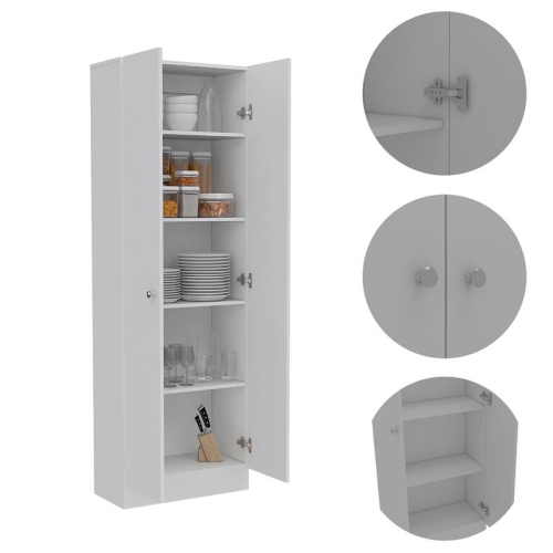 Armoire garde-manger transitionnelle de 70 po Pemberly Row, blanc