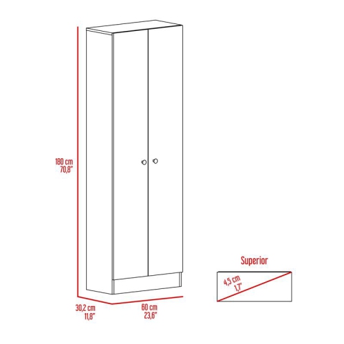 Armoire garde-manger transitionnelle de 70 po Pemberly Row, blanc