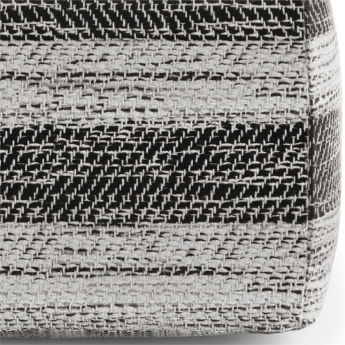 Pemberly Row Transitional Boho Square Fabric Pouf in Gray Melange Cotton