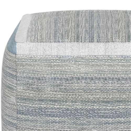 Trent Home Boho Cube Pouf in Blue Melange Cotton