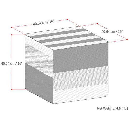 Trent Home Boho Cube Pouf in Blue Melange Cotton