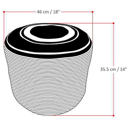 Trent Home Boho Round Braided Pouf in Natural Cotton