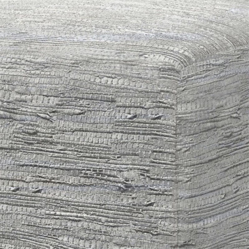 Pemberly Row Transitional Genuine Leather Boho Square Pouf in Cream