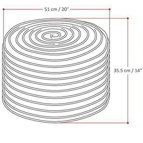 Pemberly Row Contemporary Round Pouf in Multi-Color Braided Jute and Cotton