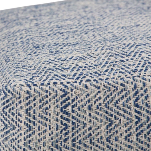Trent Home Boho Square Pouf in Patterned Denim Blue Melange Cotton