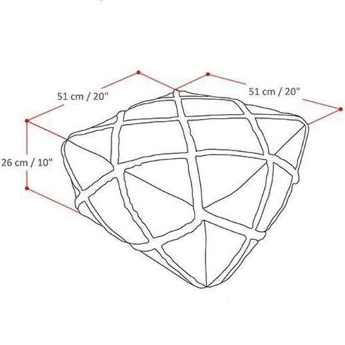 Trent Home Boho Square Pouf in Blue and Natural Handloom Woven