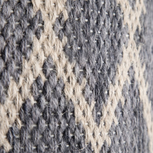 Trent Home Boho Round Pouf in Gray and Natural Woven Braided Jute