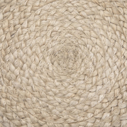 Trent Home Boho Round Pouf in Gray and Natural Woven Braided Jute