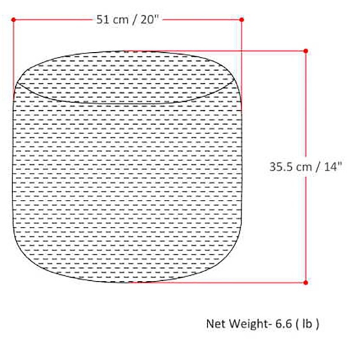 Trent Home Boho Round Braided Pouf in Blue and Natural Cotton