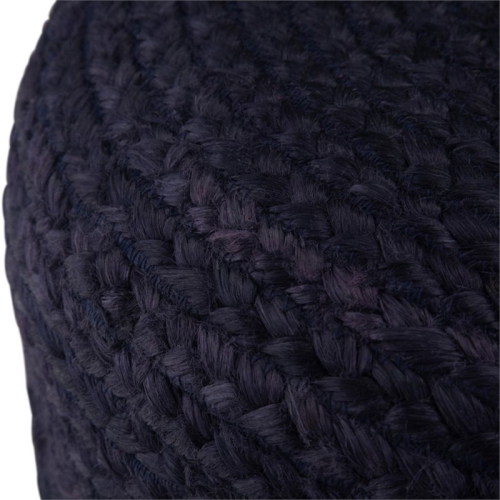 Trent Home Boho Round Pouf in Navy and Natural Braided Jute