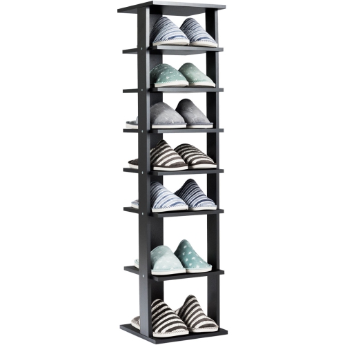 GYMAX  7-Tier Shoe Rack Practical Free Standing Shelves Storage Shelves Concise Style