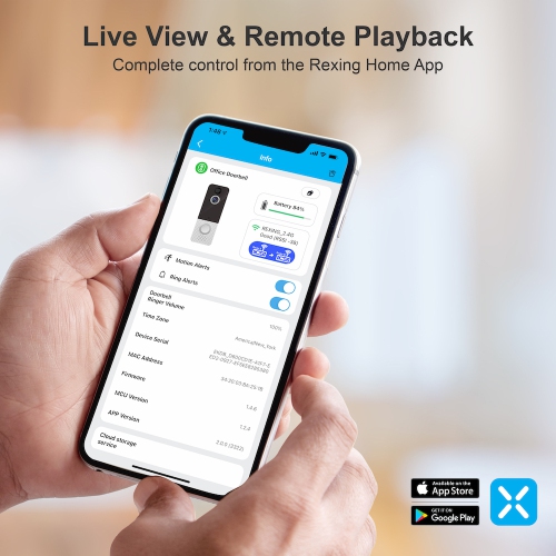 Rexing SDB1 Smart Wireless Video Doorbell Camera 1080p Recording with WiFi