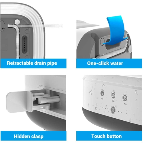 new Upgraded Portable Foldable Washing Machine, upgraded power, UV light, Washer and Drain Basket, good for Home Travel Baby Cloth Adult Underwear