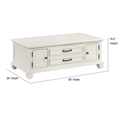 Charlestown Modern Farmhouse Soft White Lift-top Wood Coffee Table