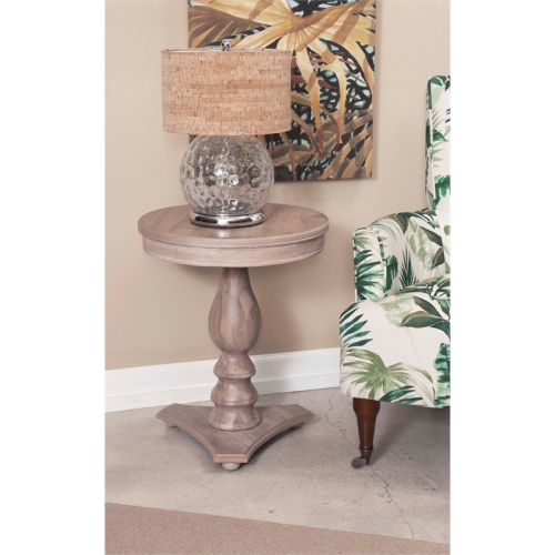 Linon Bree Wood Accent Side Table in Natural Brown
