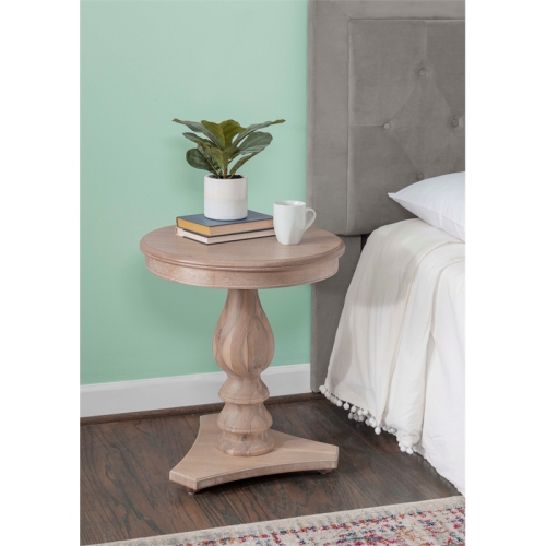 Linon Bree Wood Accent Side Table in Natural Brown