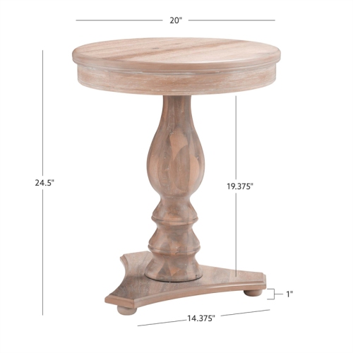Linon Bree Wood Accent Side Table in Natural Brown