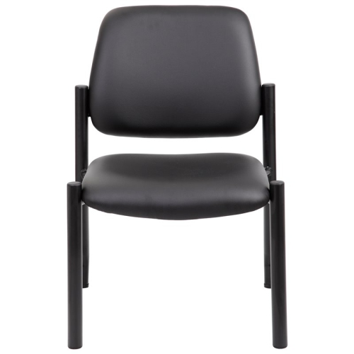 Boss Office Big and Tall Faux Leather Guest Chair in Black