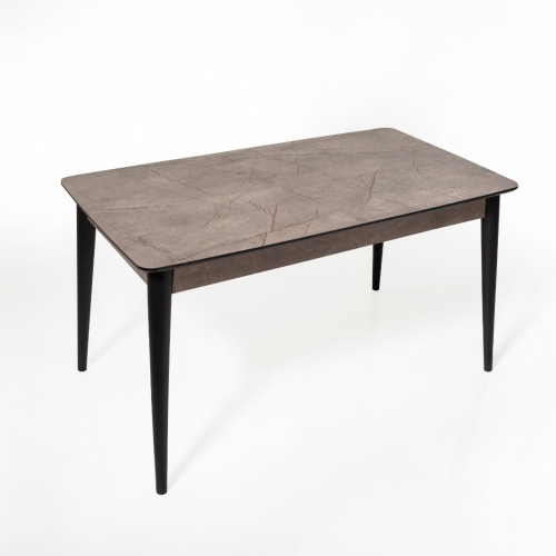 ALLWAYS STARS  "55"" Modern Dining Table Rectangular Top With Solid Wood Legs-Marbel Brown"