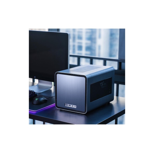 H.E. V8 Mini Gaming Computer Case Desktop PC Case Support 240mm Liquid cooler Support ITX/DTX Motherboard USB 3.0 *1 -Gray