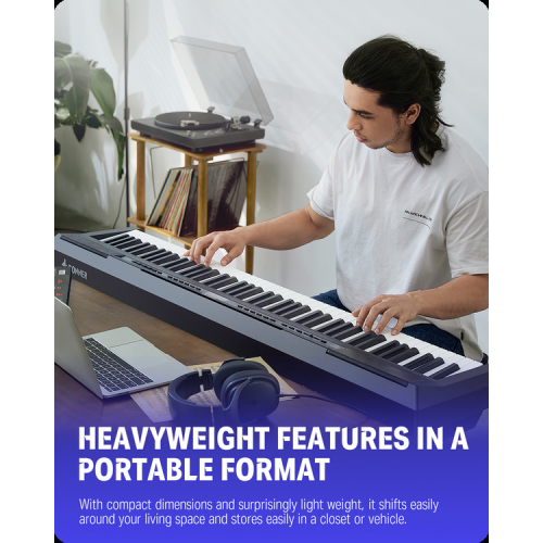 Donner DEP-20 Portable 88 Key Weighted Digital Piano with Sustain Pedal for Beginner