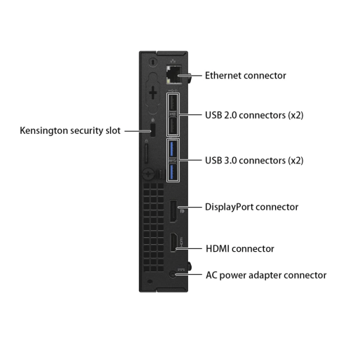 Refurbished - Dell OptiPlex 3040 Micro PC (Intel i5-6500T, Quad-Core 2.5Ghz, 8GB RAM, 128GB SSD, WiFi, Windows 10 Pro