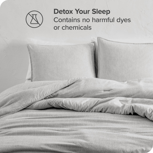 Bare Home Comforter Set - Goose Down Alternative - Ultra-Soft - Hypoallergenic - All Season Breathable Warmth - Heather Pewter, King/California King