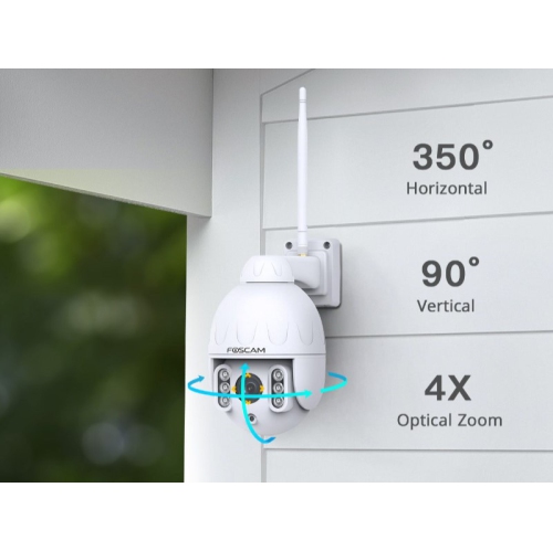 Foscam SD4 4MP Dual-Band Wi-Fi 4X Optical Zoom PTZ Outdoor IP Camera