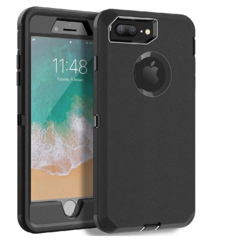 [CSmart] Étui Coque rigide anti-chute triple 3 couches antichoc robuste Defender pour iPhone 7 Plus / iPhone 8 Plus, noir
