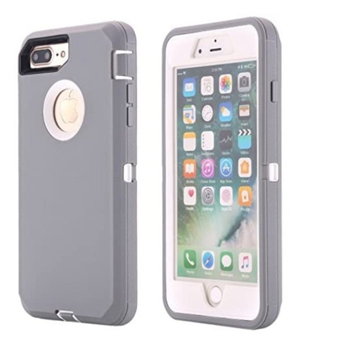 [CSmart] Étui Coque rigide anti-chute triple 3 couches antichoc robuste Defender pour iPhone 7 Plus / iPhone 8 Plus, gris