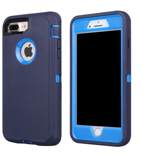 【CSmart】 Anti-Drop Triple 3 Layers Shockproof Heavy Duty Defender Hard Case for iPhone 7 Plus / iPhone 8 Plus, Navy