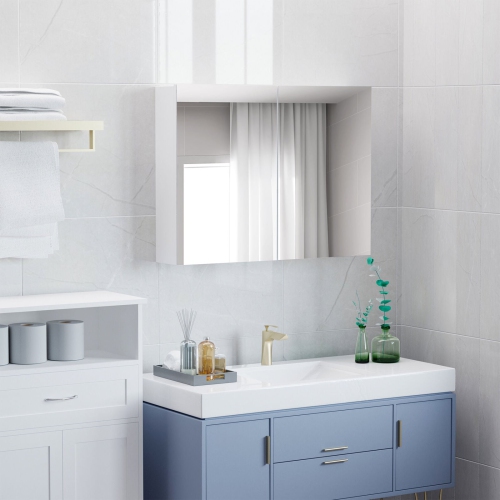 pronunciation Transient italic Armoire murale à miroir de salle de bain avec tablettes de rangement à deux  portes, blanc | Best Buy Canada