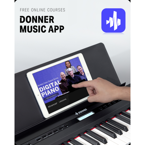 Donner DEP-20 Portable 88 Key Weighted Digital Piano with Furniture Stand & 3 Pedal