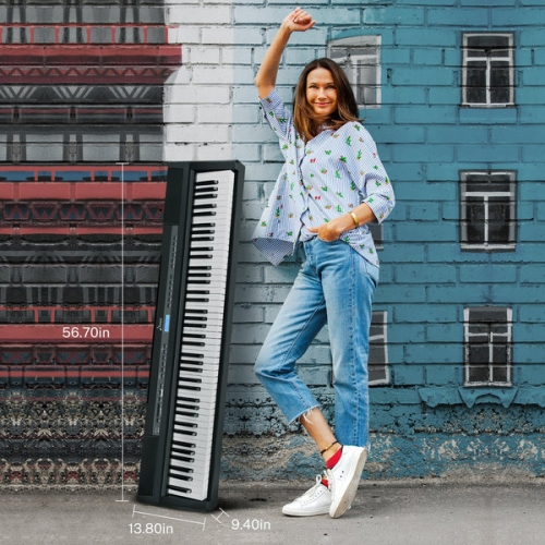 Donner DEP-20 Portable 88 Key Weighted Digital Piano with Furniture Stand & 3 Pedal