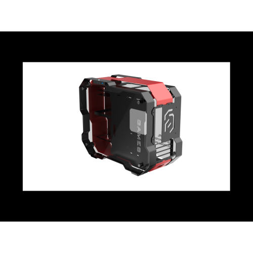 H.E. ZC-06M Tempered Glass Mini Computer Case Support 240mm Radiator Support M-ATX Motherboard USB 3.0 -Red