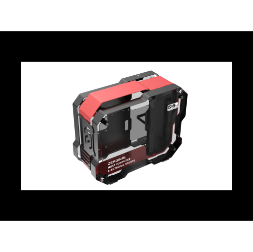 H.E. ZC-06M Tempered Glass Mini Computer Case Support 240mm Radiator Support M-ATX Motherboard USB 3.0 -Red