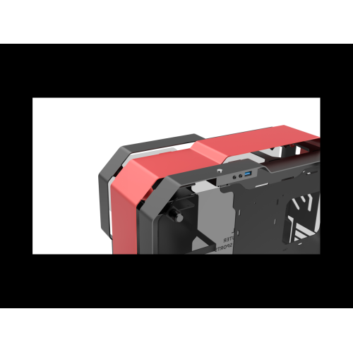 H.E. ZC-06M Tempered Glass Mini Computer Case Support 240mm Radiator Support M-ATX Motherboard USB 3.0 -Red