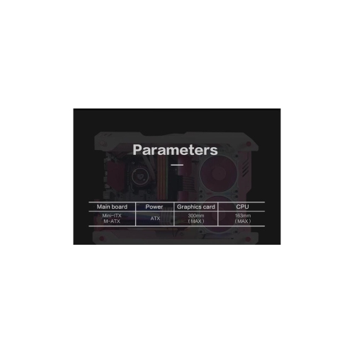 H.E. ZC-01M Mini Tempered Glass Computer Case Support 120MM/ 240mm Radiator Support M-ATX /ITX Motherboard USB 3.0 -Black