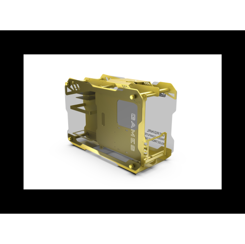 H.E. ZC-02M Tempered Glass Mini Computer Case Support 240mm Radiator Support M-ATX Motherboard USB 3.0 -Yellow