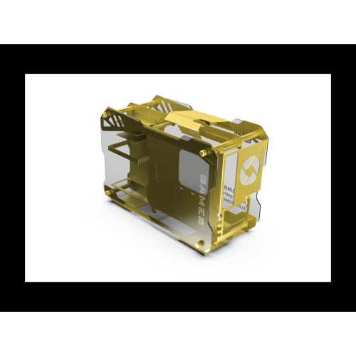 H.E. ZC-02M Tempered Glass Mini Computer Case Support 240mm Radiator Support M-ATX Motherboard USB 3.0 -Yellow