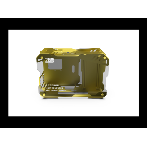 H.E. ZC-02M Tempered Glass Mini Computer Case Support 240mm Radiator Support M-ATX Motherboard USB 3.0 -Yellow