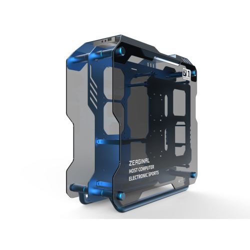 H.E. ZC-01 Blueberry Vanity Computer Case Support 360mm Radiator Support ATX Motherboard Tempered Glass -Blue