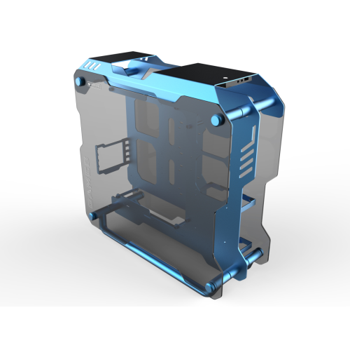 H.E. ZC-01 Blueberry Vanity Computer Case Support 360mm Radiator Support ATX Motherboard Tempered Glass -Blue