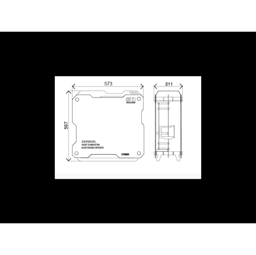 H.E. ZC-01 Blueberry Vanity Computer Case Support 360mm Radiator Support ATX Motherboard Tempered Glass -Blue