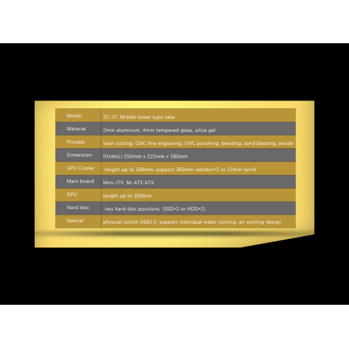 H.E. ZC-07 Pineapple Lon Tempered Glass Computer Case Support 360mm Radiator Support M-ATX/ ATX Motherboard USB3.0 -Red