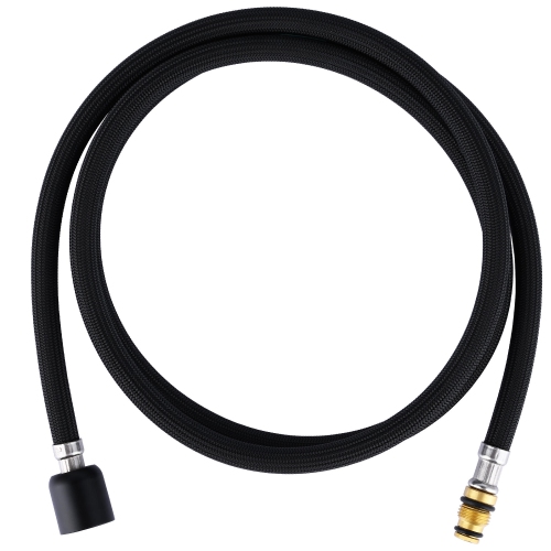 59-inch Nylon Pull-Down Kitchen Faucet Replacement Hose with Matte Black Finish Head Fit for Most Faucet